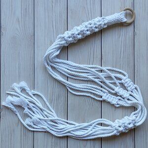 NEW! White Boho Macrame Plant Hanger | Hanging Planter Indoor Garden Home Decor